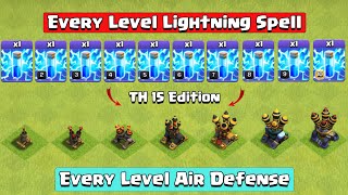 Every Level Lightning Spell vs Every Level Air Defense - Clash of Clans