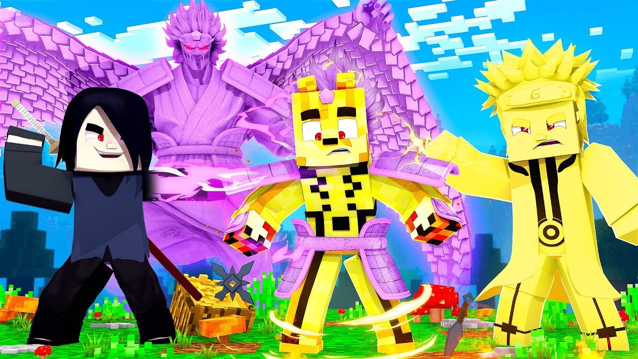 NARUTO e SASUKE me DERAM seus PODERES mais FORTES no MINECRAFT