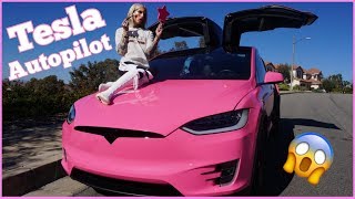 Doing My Makeup On Tesla Autopilot!