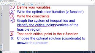 Alg 2 Lesson 2.3b - Linear Programming