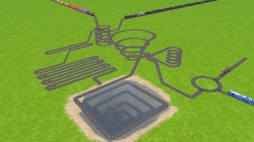 AI RAILS 🦒PASSING AT SPRINGS CIRCLES SQUARE RAILROAD TRACKS ZIG ZAG TRACKS ! train wold4 