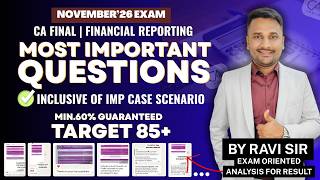 FR Important Questions | CA FINAL | NOV'26 Exam | Financial Reporting Important Qns. [60+Guaranteed]