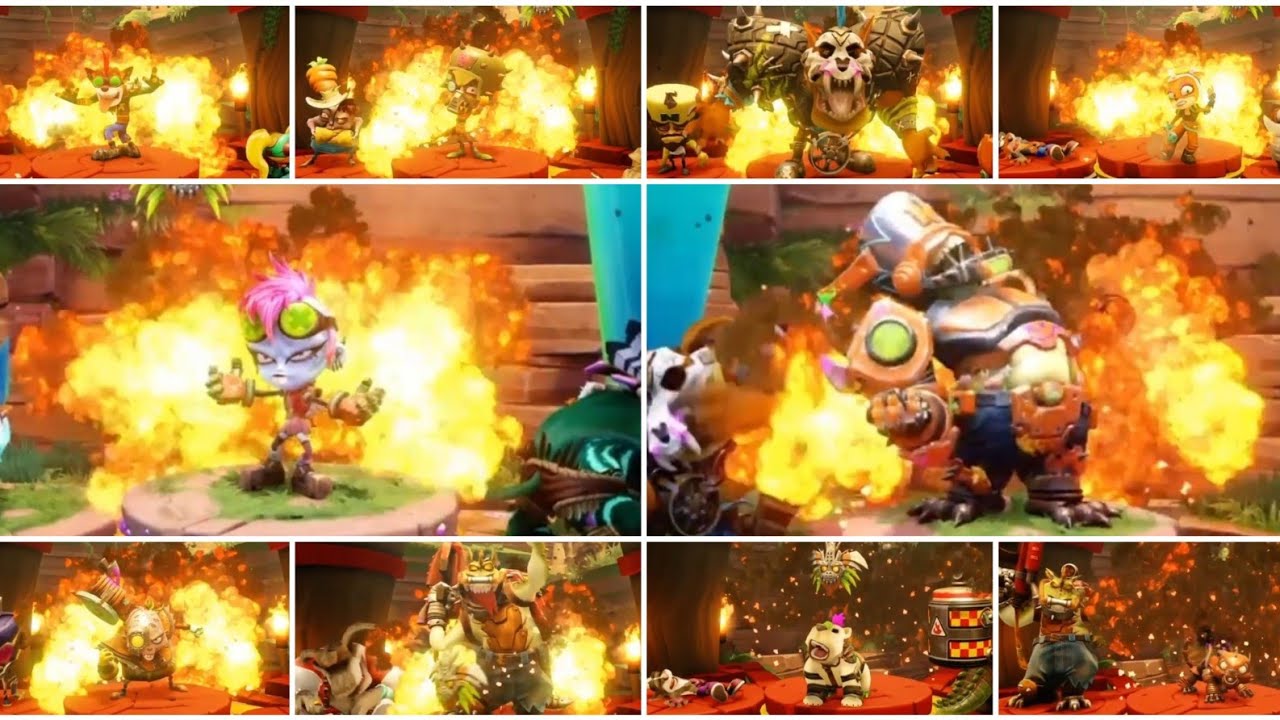 Crash Team Racing Nitro-Fueled All Rustland Character Legendary Skins Winning Podium