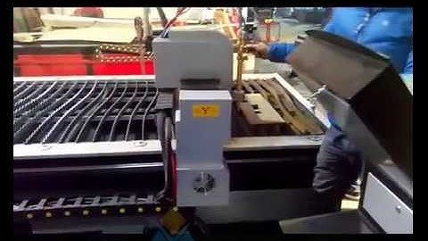 cnc flame plasma cutting machine working video