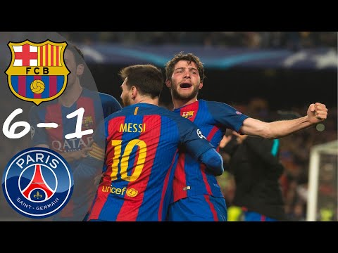 Barcelona vs PSG 6-1 Extended highlights UCL 2016/17 |Barcelona Historic Remontada|