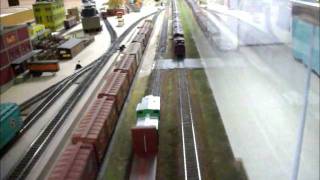 MTH SD70M-2 NS 2651 & SD70ACe UP 8444 Pull a Corn Syrup Train on the JVMRRA HO Scale Layout
