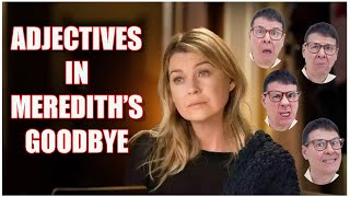 Adjectives in Meredith Grey's Goodbye