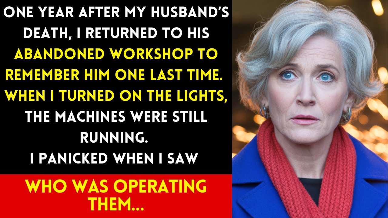 I WENT TO MY LATE HUSBAND'S ABANDONED WORKSHOP—THE MACHINES WERE RUNNING. I FROZE WHEN I SAW...