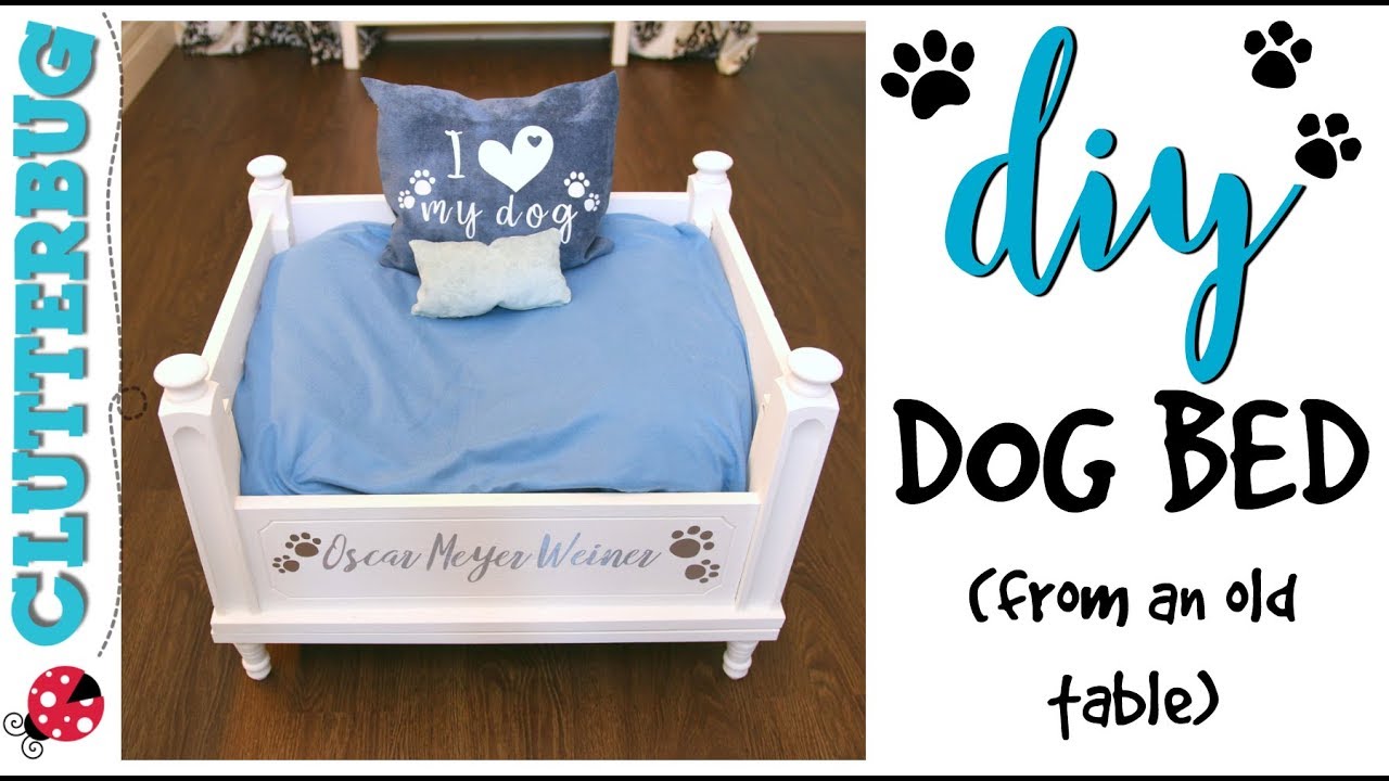 How to Make a DIY Dog Bed from an Old Table - YouTube