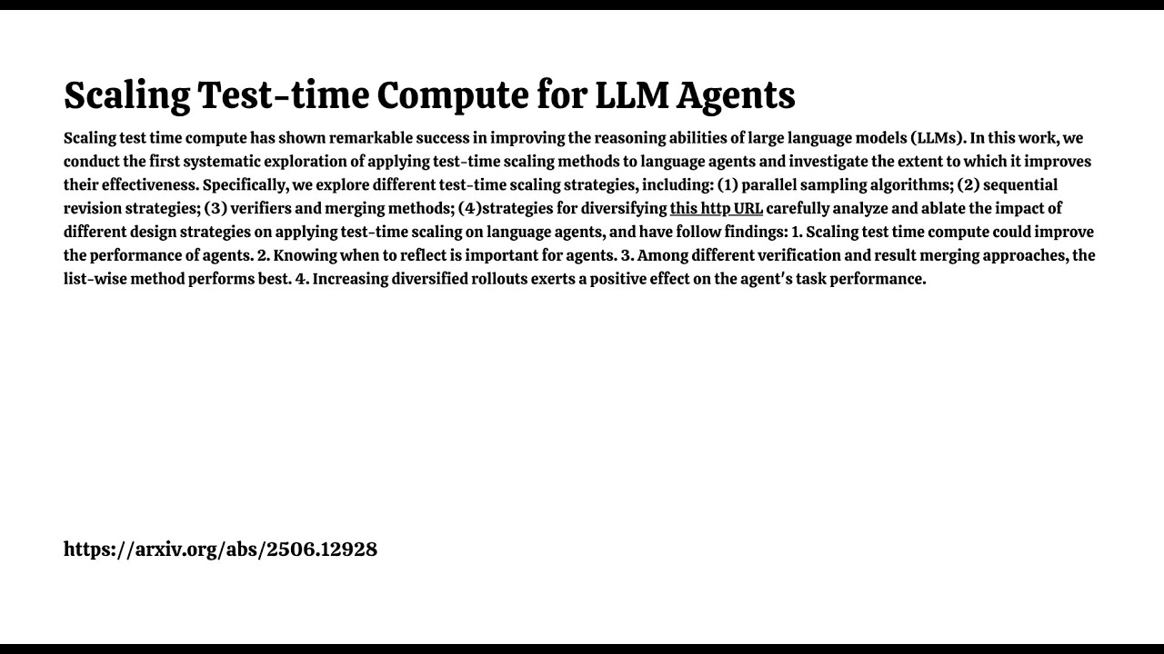 Scaling Test time Compute for LLM Agents - YouTube
