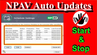 Npav Auto Updates Start or Stop | How to Start & Stop NPAV Auto Updates