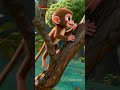 കുരങ്ങ് കുരങ്ങ് നൃത്ത ഗാനം - Playful Little Monkey Song | Nursery Rhymes for Kids | Kids | Shorts