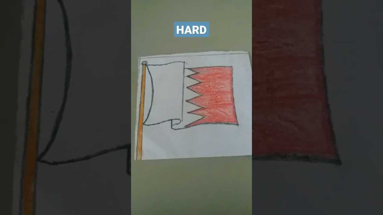 Drawing Bahrain Flag Easy Normal Hard 