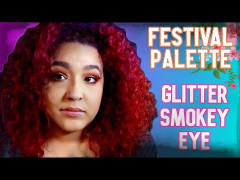 Pur Cosmetics Festival Palette Makeup tutorial Smokey Eyeshadow and GLITTER!!