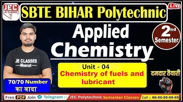 #26   Applied Chemistry  || SBTE Bihar Polytechnic 2nd Semester Class || Physics Class || JE CLASSES