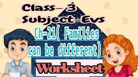 Class-3 Subject-Evs Ch-21(Families can be different) Worksheet