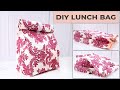 DIY Lunch Bag // How to Sew a Reusable Lunch Bag Tutorial