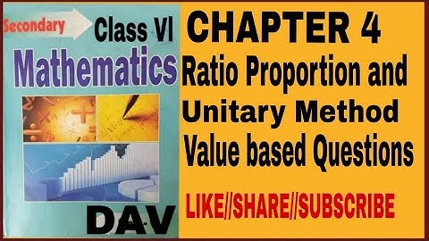 DAV Class 6 Maths  Chapter 4 Value Based Question