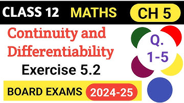 Class 12th Math  Exercise 5.2  कक्षा 12 गणित प्रश्नावली 5.2