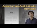 How to structue content on homepage for nonprofit and charity organizations