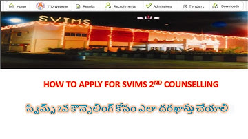 How to apply for SVIMS 2nd counselling