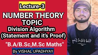 Lec-3, Number Theory, Division Algorithm(Statement and it's Proof) in hindi