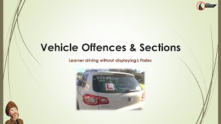 Sections & Penalties on Traffic Violation (Learner driving without displaying L Plates)