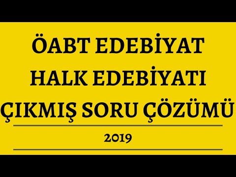 2019 ÖABT Edebiyat Çıkmış Soru Çözümü | Halk Edebiyatı