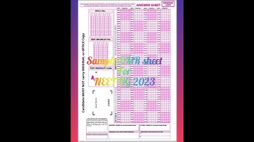 New Sample OMR sheet for NEET UG-2023 #neet #neet2023 #shorts