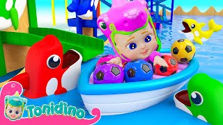 Dolphins Color Balls Tumbling Toy Set | Tiny Trees Songs | Tonidino Nursery Rhymes & Kids Songs