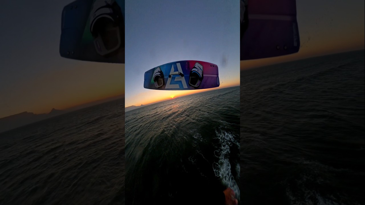 kitesurfing in magic sunset