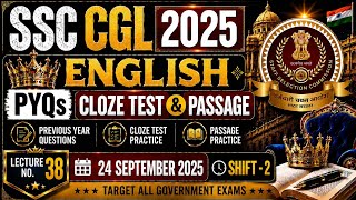 Passage/cloze test🎁| SSC CGL 2025 ENGLISH PYQ🔥 | 24 September Shift-2| 🎯Target SSC CGL 2026 💪 @W4UJ