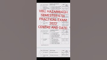 VBU HAZARIBAGH, SEMESTER VI, PRACTICAL 2022