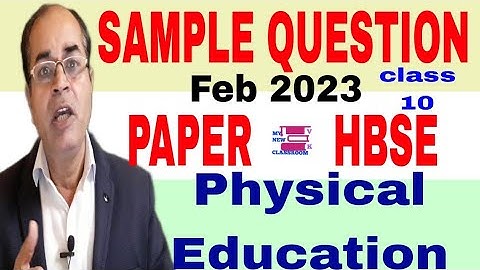 physical education sample question paper class 10 hbse by vijay  kumar