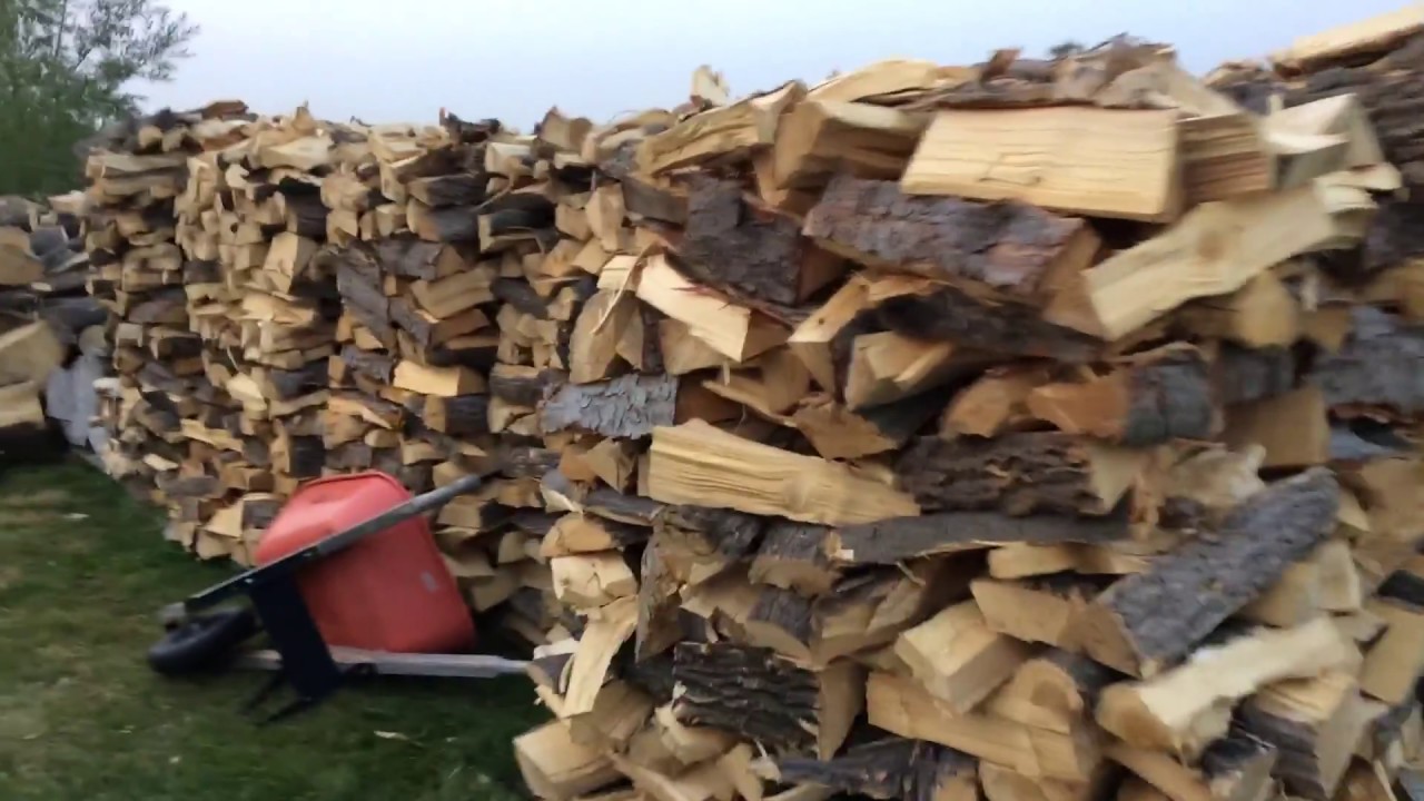 Stacking Firewood - YouTube