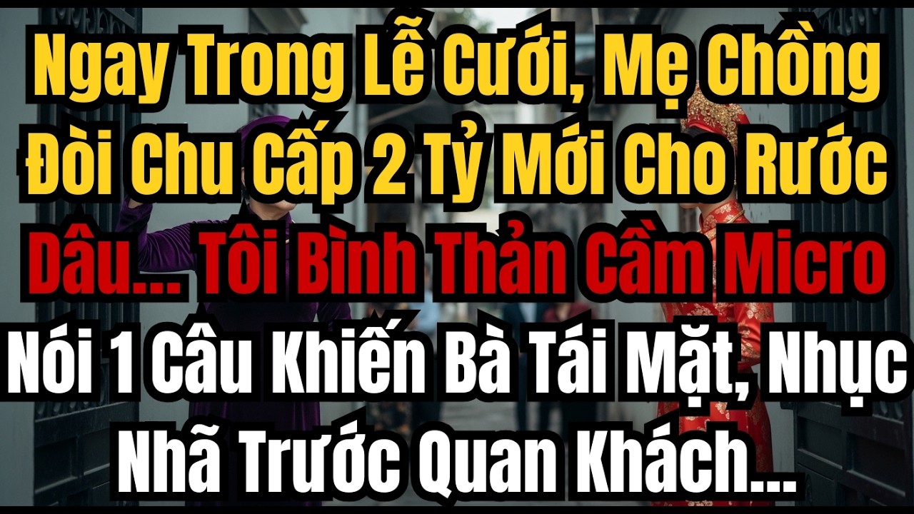 Ngay Trong Lễ Cưới, Mẹ Chồng Đòi Chu Cấp 2 Tỷ Mới Cho Rước Dâu… Tôi Bình Thản Cầm Micro Nói 1 Câu Kh