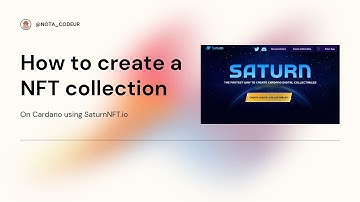 How to create a Cardano NFT collection with SaturnNFT