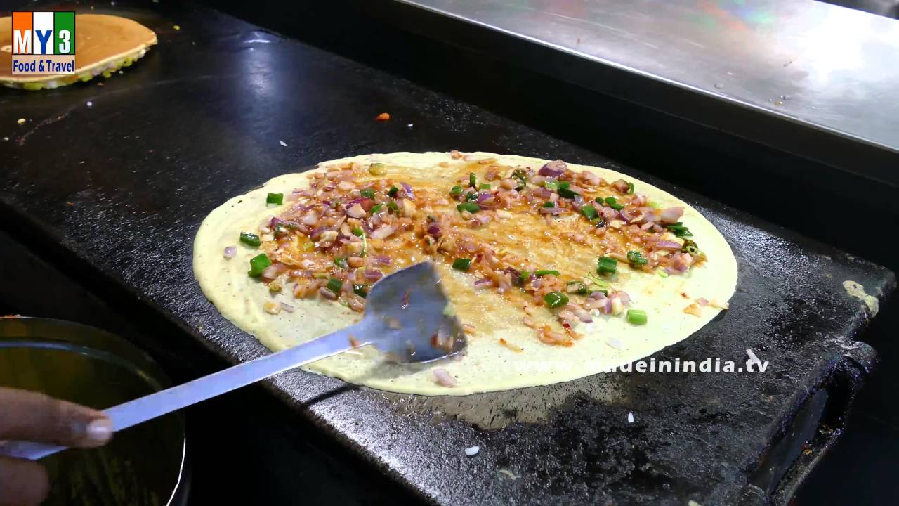 Onion Sada Dosa POPULAR BREAKFAST RECIPES STREET FOODS IN INDIA