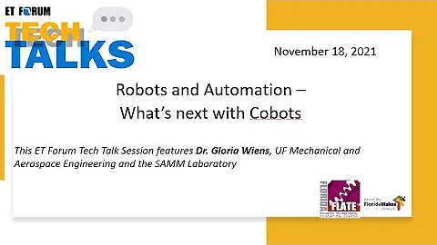 ET Forum Tech Talk #5: Robots & Automation - What's Next with Cobots?