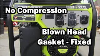 Ryobi Generator Blown Head Gasket  Fixed