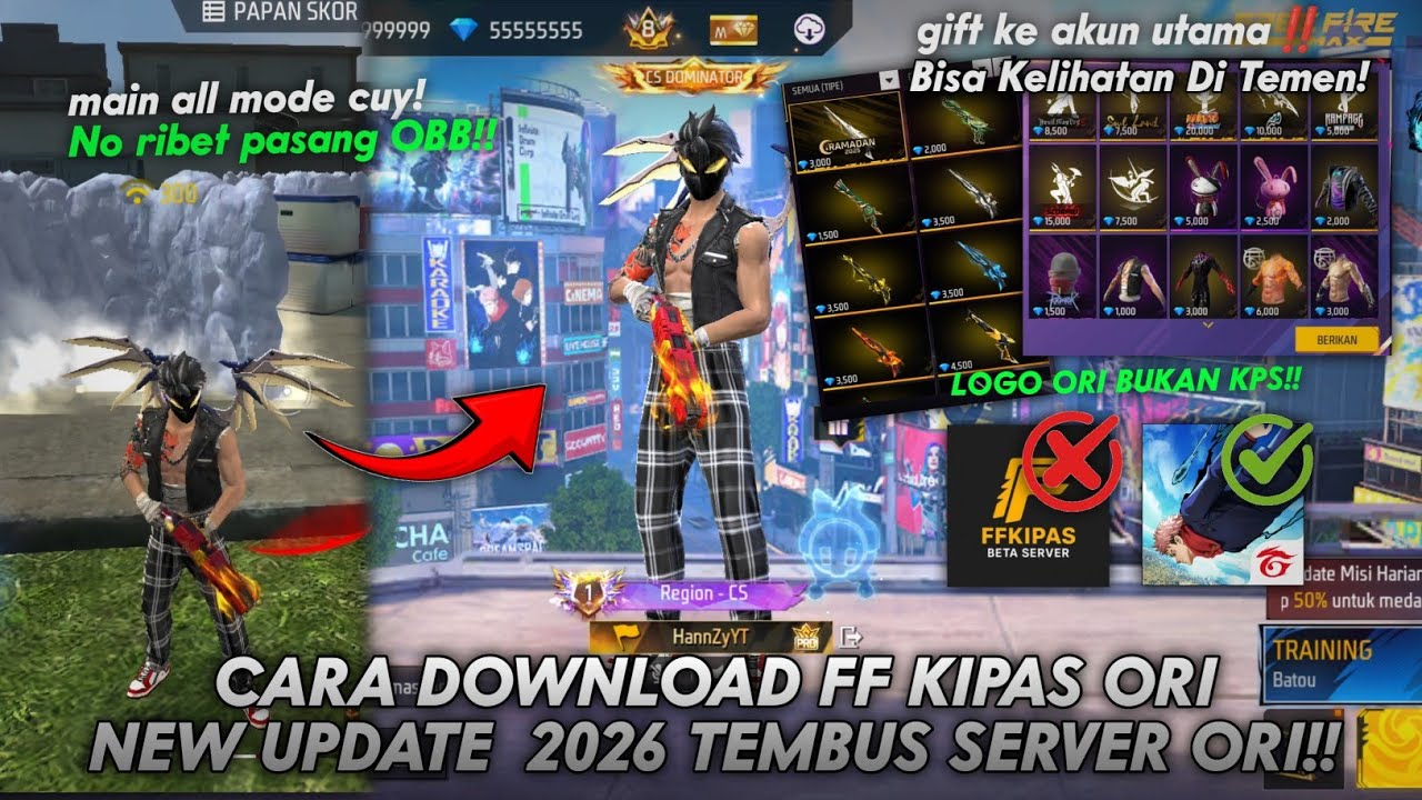 NEW UPDATE‼️ CARA DOWNLOAD FF KIPAS ORI 2026‼️ NO ROOT 100% WORK🔥 CARA LOGIN FF KIPAS ORI 2026🔥