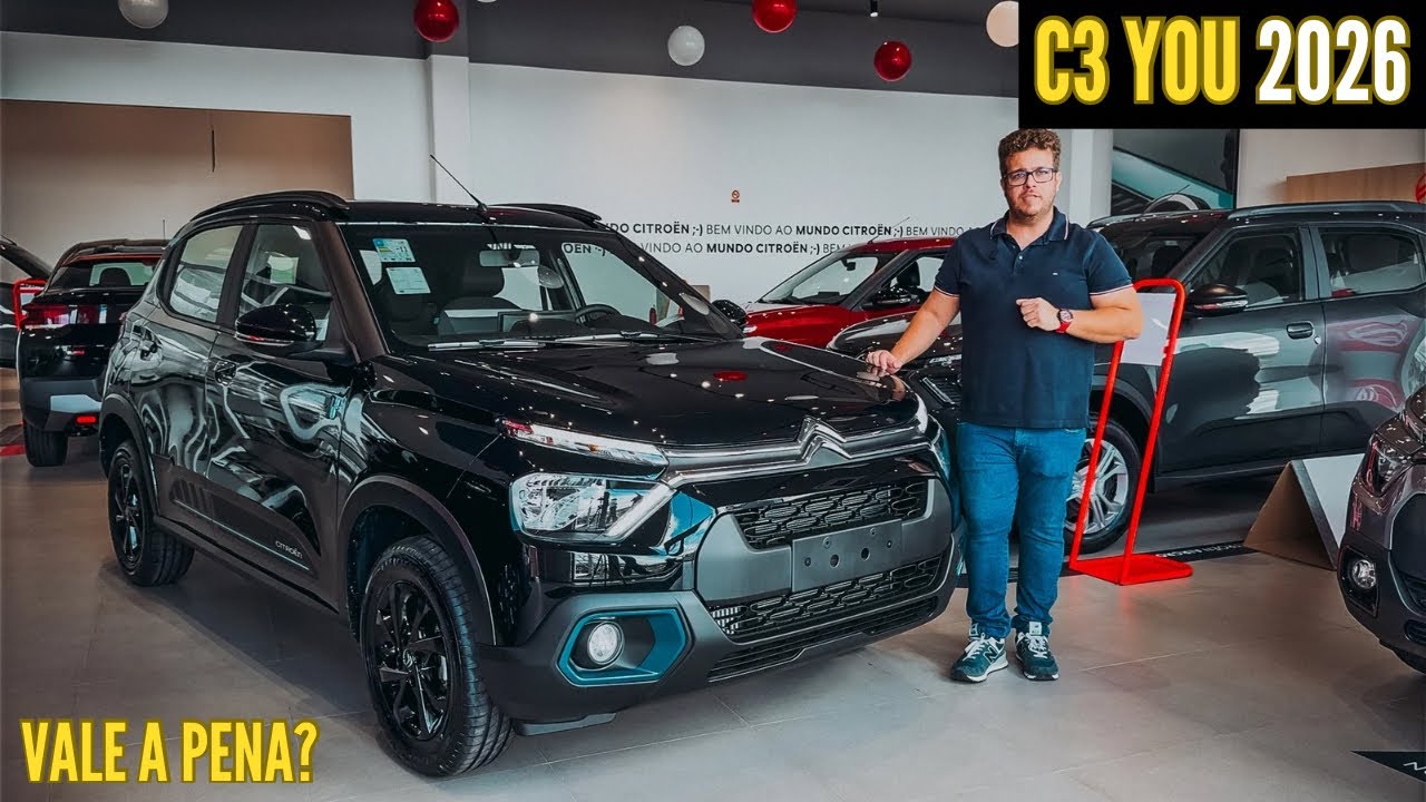 NOVO CITROEN C3 YOU 2026 - CHEGA COM ACABAMENTO BEM MELHOR!