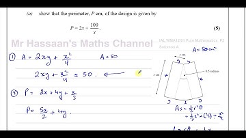[8] AS (IAL) Pure Mathematics (P2)-Solomon Paper A Q9 Differentiation, Modelling, Optimisation
