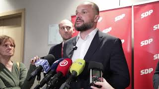 Izjava za medije Siniše Hajdaša Dončića na izbornoj konvenciji SDP-a