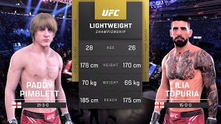Paddy Pimblett vs Ilia Topuria Full Fight - UFC 5 Fight Night