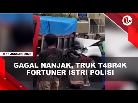 SELAMATKAN PENGENDARA, FORTUNER TAHAN TRUK YANG MELUNCUR USAI GAGAL NANJAK | U-NEWS