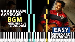 Video thumbnail of "Vaaranam Aayiram BGM Easy Piano Cover  | Nenjukkul Peidhidum piano notes |"