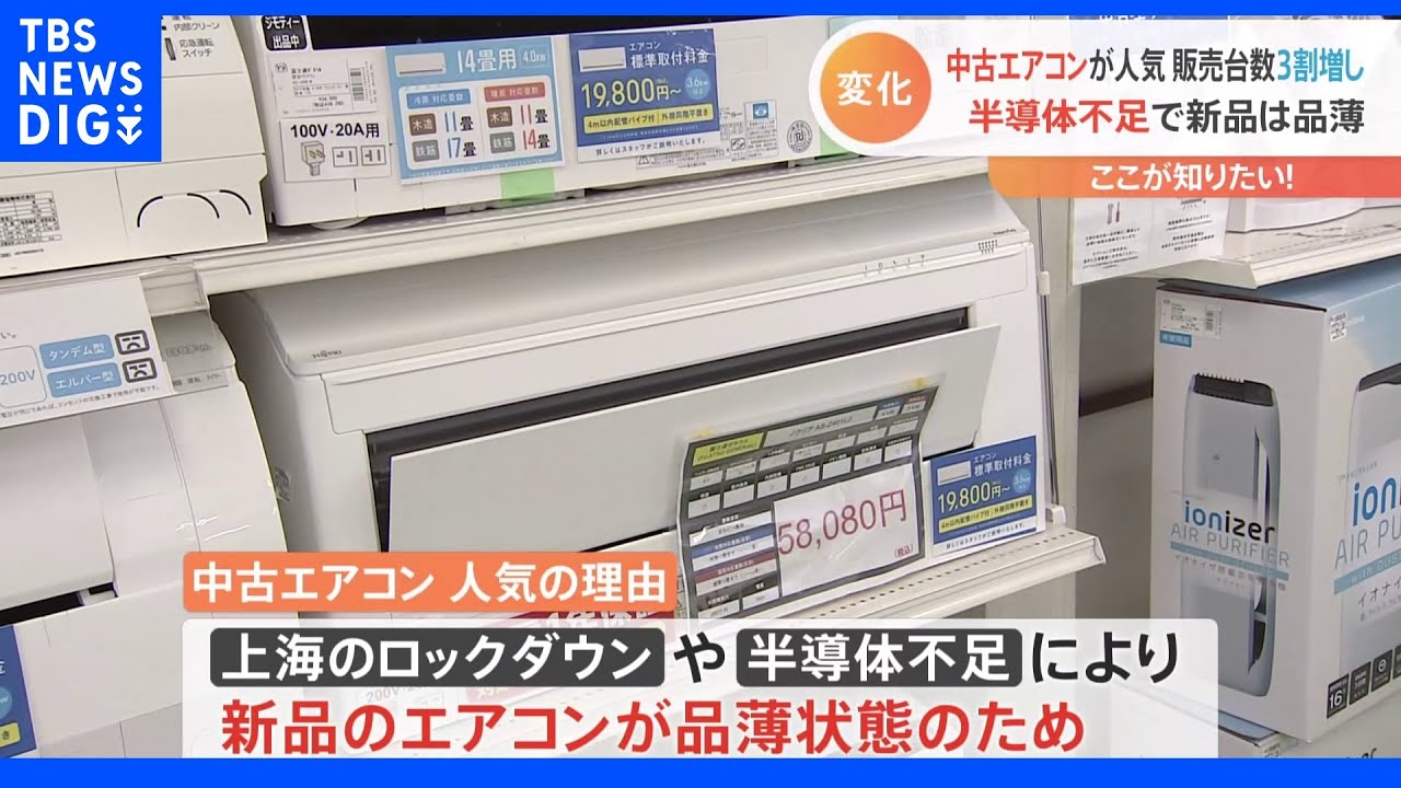 中古エアコン3台｜2021〜2025年モデル｜19,000円〜｜新潟市東区 猛暑のなか中古のエアコンが大人気 半導体不足で去年の3割増の売り上げ