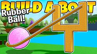 I launched BOUNCY BALLS with a slingshot to the end! Roblox Build a Boat