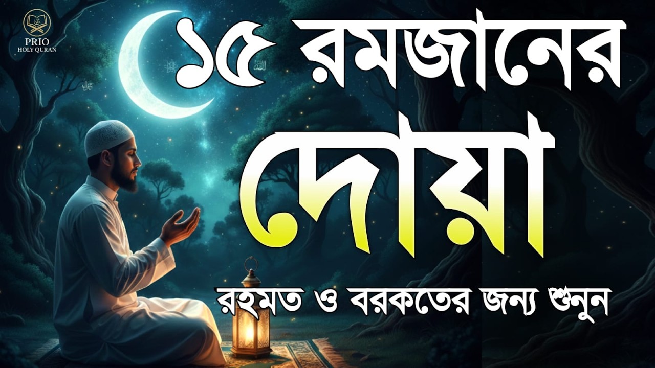 ১৫  তম রমজানের দোয়া  | 15 Ramadan Powerful Dua | Quran Recitation | By Alaa Aqel